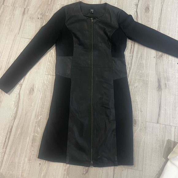 NWT SAS “Jade” black leather  dress 8 - Picture 2 of 16